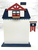 Patriotic City House #4 - Unfinished Wood Display Frame
