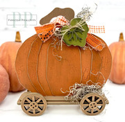 Primitive Pumpkin - Halloween Unfinished Wood Display Frame