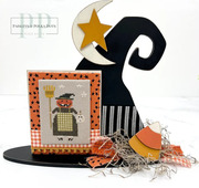 Primitive Witch Hat - Unfinished Wood Display Frame