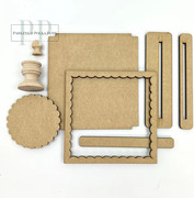 Square Pedestal Frame 6.75" - Unfinished Wood Display 