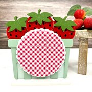 Strawberry Basket - Embroidery Wood Display