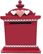 Vintage Valentine Mailbox - Embroidery Wood Display