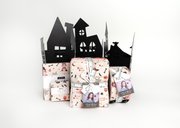 Purrs and Boos Text Black Cat - Quilt Fabric