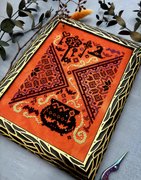 The Cauldron and the Key - Halloween Cross Stitch Pattern, different perspective #1. Select this picture to zoom in
