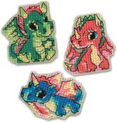 Little Dragons - Cross Stitch Kit, different perspective #1. Select this picture to zoom in