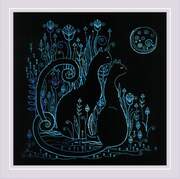 Cats - Moonlight - Cross Stitch Kit