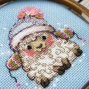 Little Lamb - Cross Stitch Kit, different perspective #2. Select this picture to zoom in