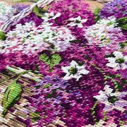 Basket of Lilacs - Cross Stitch Kit, different perspective #2. Select this picture to zoom in