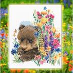 One Who Loves Flowers - Bear - Cross Stitch Kit