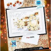 Hop-Corn - Cross Stitch Kit, different perspective #1. Select this picture to zoom in