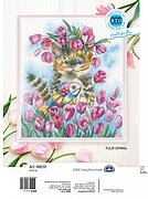 Cat Among Tulips - Cross Stitch Kit