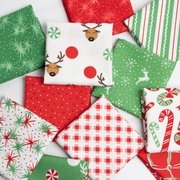 Reindeer Games Evergreen - Reindeer Dots Dots - Quilt Fabric