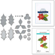 Poinsettia And Holly - Etched Dies