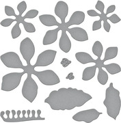 Pom Pom Dahlia and Ladybugs - Etched Dies, different perspective #1. Select this picture to zoom in