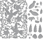 Delicate Floral Hummingbirds - Etched Craft Die