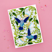 Delicate Floral Hummingbirds - Etched Craft Die