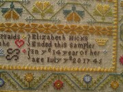 Elizabeth Hicks 1745 - Cross Stitch Pattern