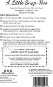 A Little Snap-Hoo - Sewing Pattern, different perspective #1. Select this picture to zoom in