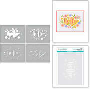 Layered Floral Hello - Craft Stencil