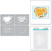 Layered Floral Thank You - Craft Stencil