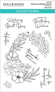 Stylish Oval Birthday Wishes - Clear Stamp Set
