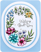 Stylish Oval Birthday Wishes - Clear Stamp Set