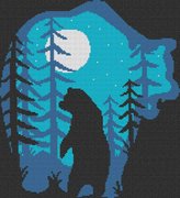 A Bear's Blue Night - Cross Stitch Pattern