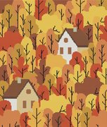 Autumn Village - Cross Stitch Pattern