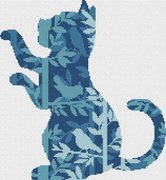 Birds And A Kitten - Cross Stitch Pattern