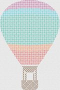 Blackwork Hot Air Balloon - Cross Stitch Pattern