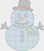 Blackwork Snowman - Christmas Cross Stitch Pattern