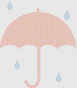 Blackwork Umbrella and Raindrops - Cross Stitch Pattern