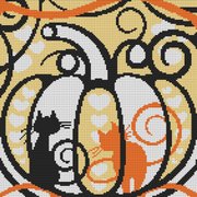 Cats In A Pumpkin - Halloween Cross Stitch Pattern