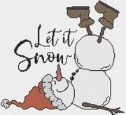 Lazy Snowman - Christmas Cross Stitch Pattern