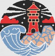 Lighthouse At Night - Cross Stitch Pattern