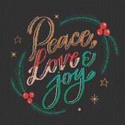 Peace Love Joy - Christmas Cross Stitch Pattern