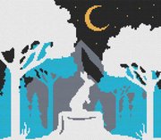 Rabbit At Night - Cross Stitch Pattern