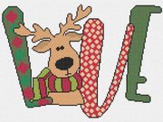 Reindeer Love - Christmas Cross Stitch Pattern