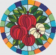 Stained Glass Apples - Cross Stitch Pattern