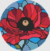 Stained Glass Poppy - PDF Cross Stitch Pattern