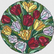 Stained Glass Tulips - Cross Stitch Pattern