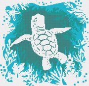 Turtle At Sea - Cross Stitch Pattern