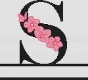Floral Monograms - Cross Stitch Pattern, different perspective #3. Select this picture to zoom in