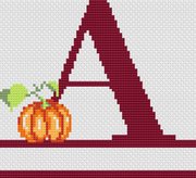 Pumpkin Monograms - Cross Stitch Pattern, different perspective #1. Select this picture to zoom in