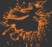 Witch Splash - Halloween Cross Stitch Pattern, different perspective #1. Select this picture to zoom in