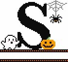 Spooky Monograms - Halloween Cross Stitch Pattern, different perspective #1. Select this picture to zoom in