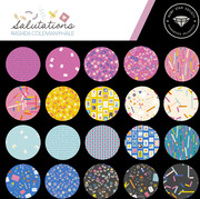Salutations Flowers Heliotrope - Quilt Fabric