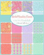 Sherbet Sunshine Flannel Gingham Leaf - Quilt Fabric