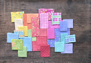 Sherbet Sunshine Flannel Gingham Leaf - Quilt Fabric