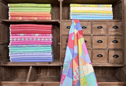 Sherbet Sunshine Flannel Gingham Leaf - Quilt Fabric